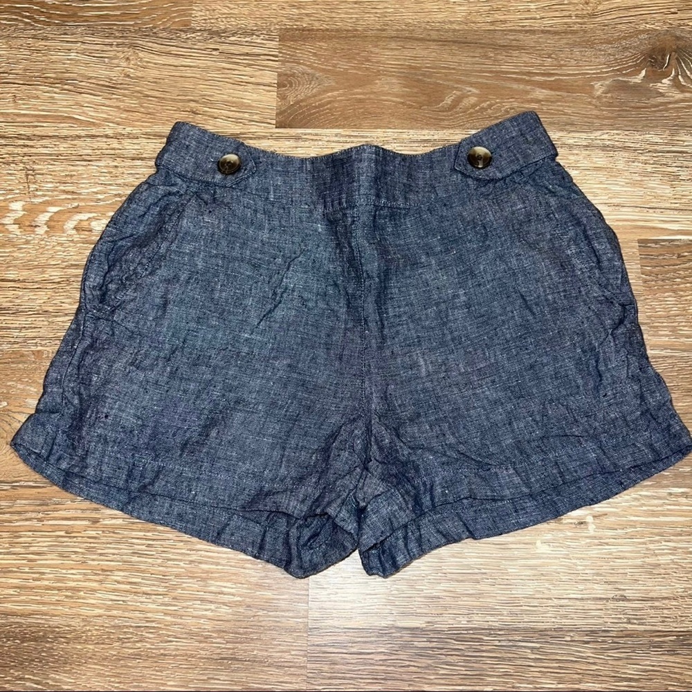 Chambray linen shorts
